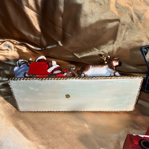 Santa in Sleigh with Two Reindeer and Toy Bag, on Stand, Vintage, Shoebox Size - Picture 7 of 7